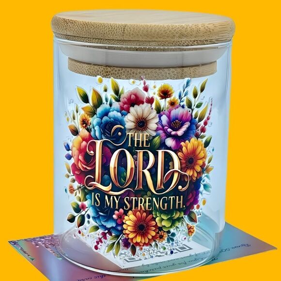 NWT NIB FAITH BASED QUOTES BAMBOO LID W/SEAL GLASS JARS PERFECT FOR GIFT GIVING! - Picture 11 of 15